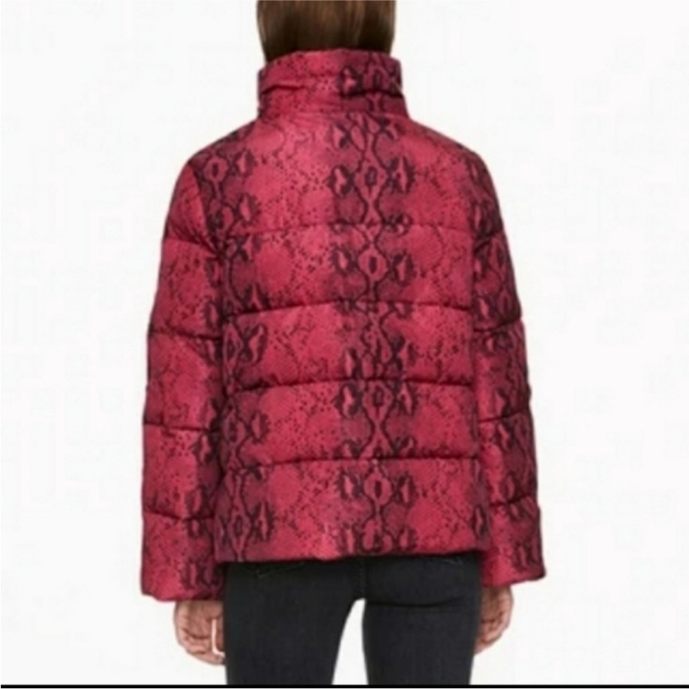 Betsey Johnson Womens Quilted Puffer Jacket Pink Snake - Picture 6 of 16